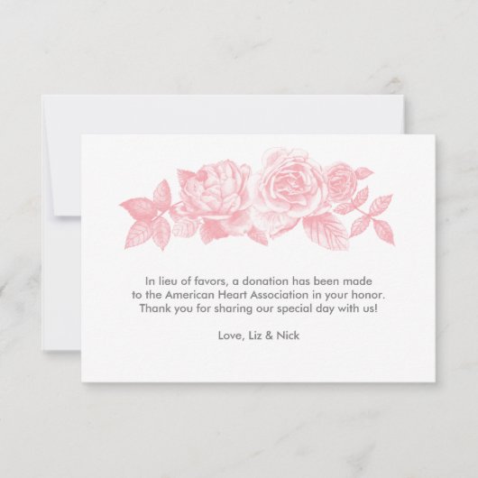 Roos Schets-kaart in roze Bedankkaart (Voorkant)