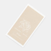 Roos schets Persoonlijke bruiloft/ bruidsfeestje  Servet (Hoek)