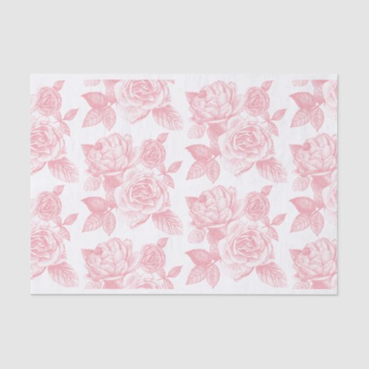 Roos Schets Tissue Papier in Roze (Voorkant)