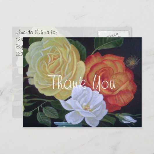 Roos schilderen Dank je Briefkaart (Voorkant / Achterkant)