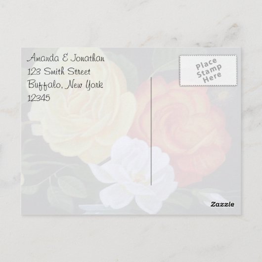 Roos schilderen Dank je Briefkaart (Achterkant)