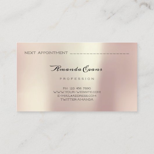 Roos Schoonheid Chirurgische ingreep Cosmetologie Afsprakenkaartje (Achterkant)