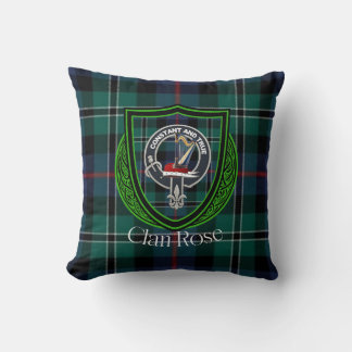 Roos Schotse Clan Tartan & Crest Kussen