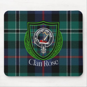 Roos Schotse Clan Tartan en Wapen Muismat