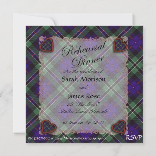Roos Scottish clan tartan - Pset Kaart (Voorkant)