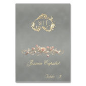 Roos Scroll & Hart Monogram - Sage Plaatskaart Kaart (Voorkant)