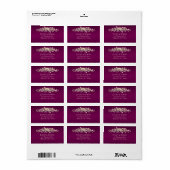 Roos Scroll Retouradres - Plum Etiket (Full Sheet)