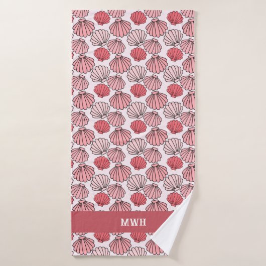 Roos Seashell Patroon Badhanddoek Set (Badhanddoek)