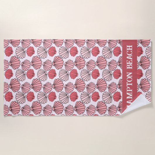 Roos Seashell Pattern Strandlaken – Aangepaste tek (Voorkant)
