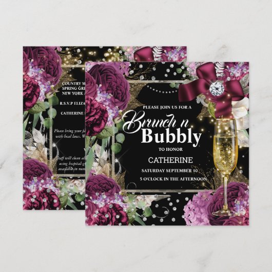  roos shabby chic bubbly glitter glazuur kaart (Voorkant / Achterkant)