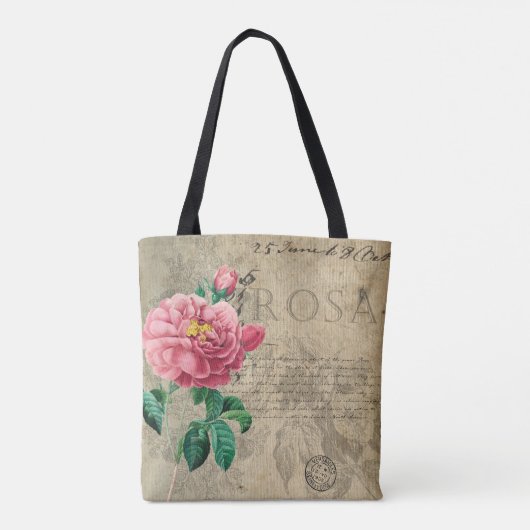 roos shabby chic tote bag (Achterkant)