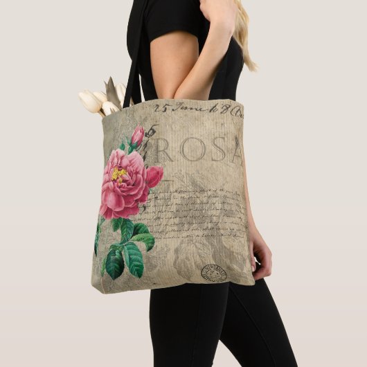  roos shabby chic tote bag (Dichtbij)