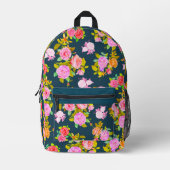 Roos Shabby Navy bedrukte rugzak (Voorkant)