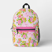 Roos Shabby Roze bedrukte Rugzak (Voorkant)