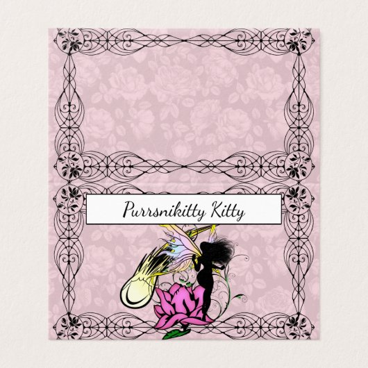 Roos Shadow Fairy Visitekaartje (Buitenkant ongevouwen)