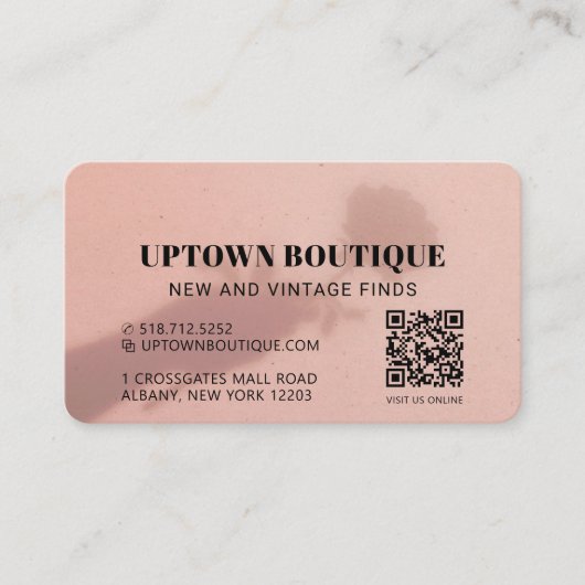 Roos Shadow QR Code Beloning Visitekaartje (Voorkant)