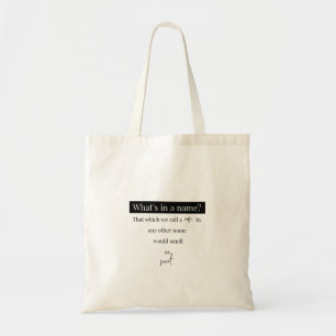 Roos Shakespeare Citaat - wat in een Naam is Tote Bag