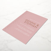 Roos Shimmer folie bruiloft Folie Uitnodiging (Gedraaid)