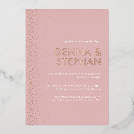 Roos Shimmer folie bruiloft Uitnodiging