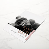Roos Shimmer Save the Date folie card Folie Uitnodiging (Gedraaid)