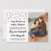 Roos Silver Confetti Foto Verloving Aankondiging (Voorkant)