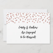 Roos Silver Confetti Foto Verloving Aankondiging (Achterkant)