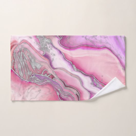 Roos Silver liquid Marble Bad Handdoek (Handdoek)