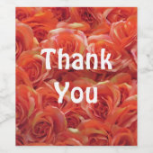  Roos Sinaasappel Bloemwaardering Dank u Wijn Etiket (Enkel label)