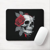 Roos Skelet Schedel Hand Rood Bloem Roos Muismat (Met muis)
