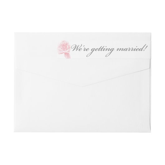 Roos Sketch Address Label in Pink (Achterkant)