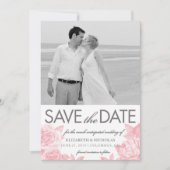 Roos Sketch Bewaar de datum fotokaart in roze Save The Date (Voorkant)