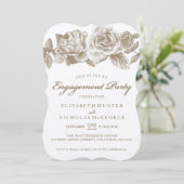 Roos Sketch Engagement Party in Sepia Kaart (Staand voorkant)