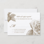 Roos Sketch Reply Kaart in Sepia (Voorkant)