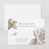 Roos Sketch Reply Kaart in Sepia (Voorkant / Achterkant)