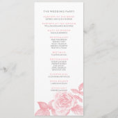 Roos Sketch Wedding Program in Pink Programmakaart (Achterkant)