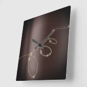 Roos Skinny Crystals, bevroren Glass Infinity Brow Vierkante Klok (Hoek)