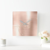 Roos Skinny Crystals, bevroren Glass Infinity Copp Vierkante Klok (Huis)