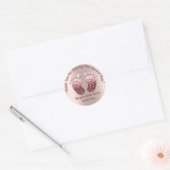 Roos Skinny Feet Baby shower Favor Dank je Ronde Sticker (Envelop)