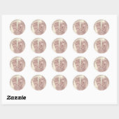 Roos Skinny Glitter Feet Baby shower Favor Dank je Ronde Sticker (Vel)