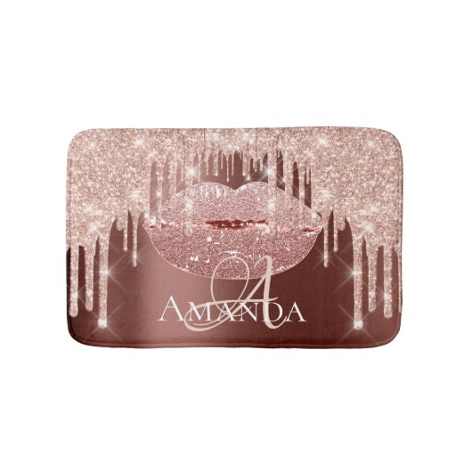 Roos Skinny Royal Glitter Name Monogram Makeup Badmat (Voorkant)