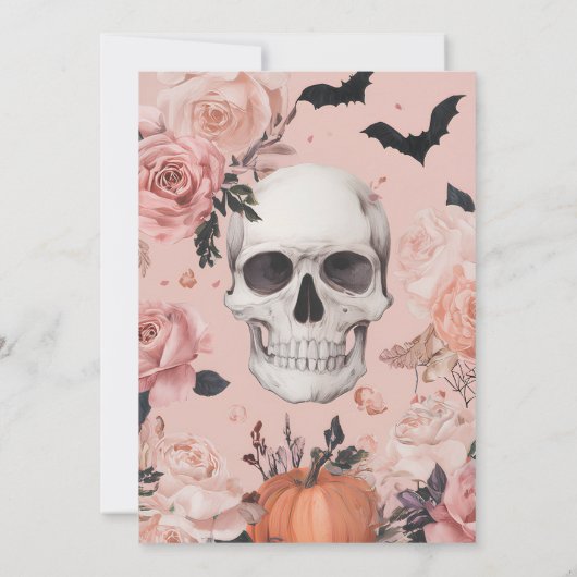 Roos Skull Halloween Kaart (Achterkant)