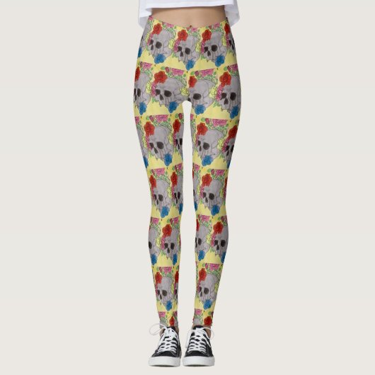 Roos Skull Leggings beroemd gemaakt door HAS Jewel (Voorkant)