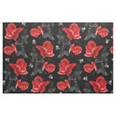 Roos Skulls Gothic Red Pattern Stof (Fat Quarter)