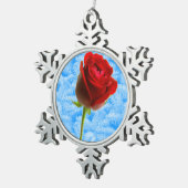 Roos & Sky Blue Tin Sneeuwvlok Ornament (Rechts)