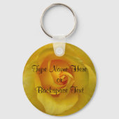 Roos Sleutelhangers Gepersonaliseerde Gele Rose Sl (Voorkant)