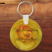 Roos Sleutelhangers Gepersonaliseerde Gele Rose Sl (Voorkant)