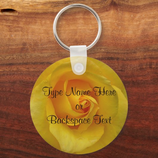 Roos Sleutelhangers Gepersonaliseerde Gele Rose Sl (Voorkant)