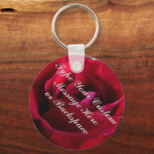 Roos Sleutelhangers Gepersonaliseerde rode roze Sl (Voorkant)