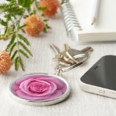 Roos Sleutelhangers heef roze bloemschotel (Zijkant)