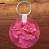 Roos Sleutelhangers Peprsonalized Pink Rose Sleute (Voorkant)